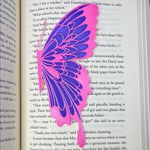 Pink and Purple 3D Printed Butterfly Bookmark